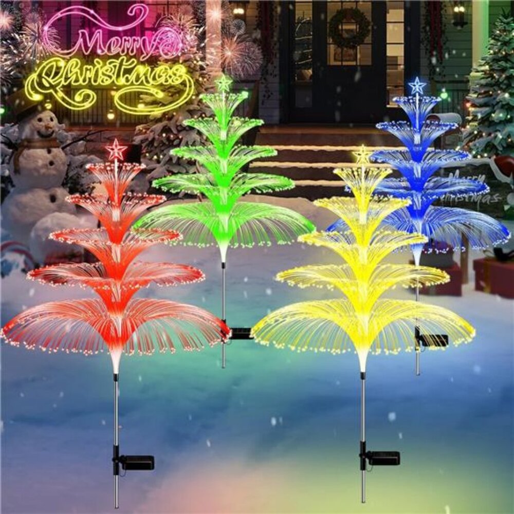 Solar Christmas Decorations‎ Outdoor Jellyfish Lights: 4PCS 36" Tall Christmas